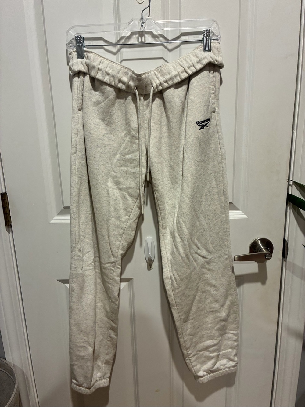Reebok Off-White Drawstring Jogger Sweatpants